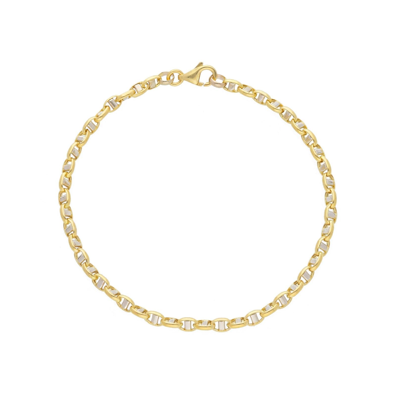 Bracciale catena bambini JOY Gioielli in oro giallo e bianco maglie bicolor VTS100GB16-1