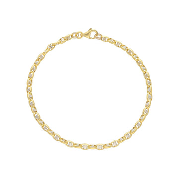 Bracciale catena bambini JOY Gioielli in oro giallo e bianco maglie bicolor VTS100GB16-1