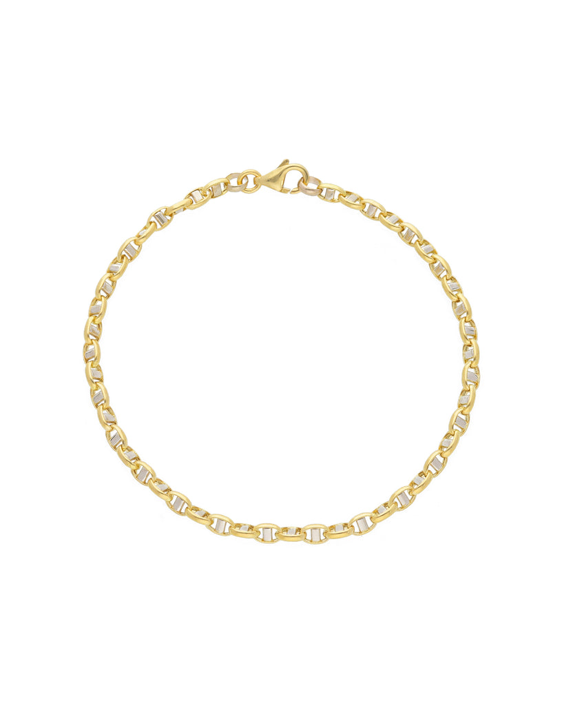 Bracciale catena della collezione JOY Gioielli Oro da bambino/a in oro giallo e bianco 18 kt con maglie bicolor VTS100GB16