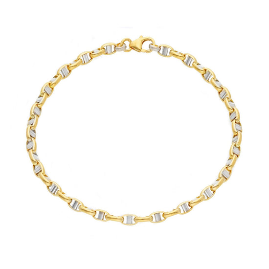 Bracciale uomo JOY Gioielli Oro in oro giallo e bianco maglie bicolor ovali VTS140GB21-1