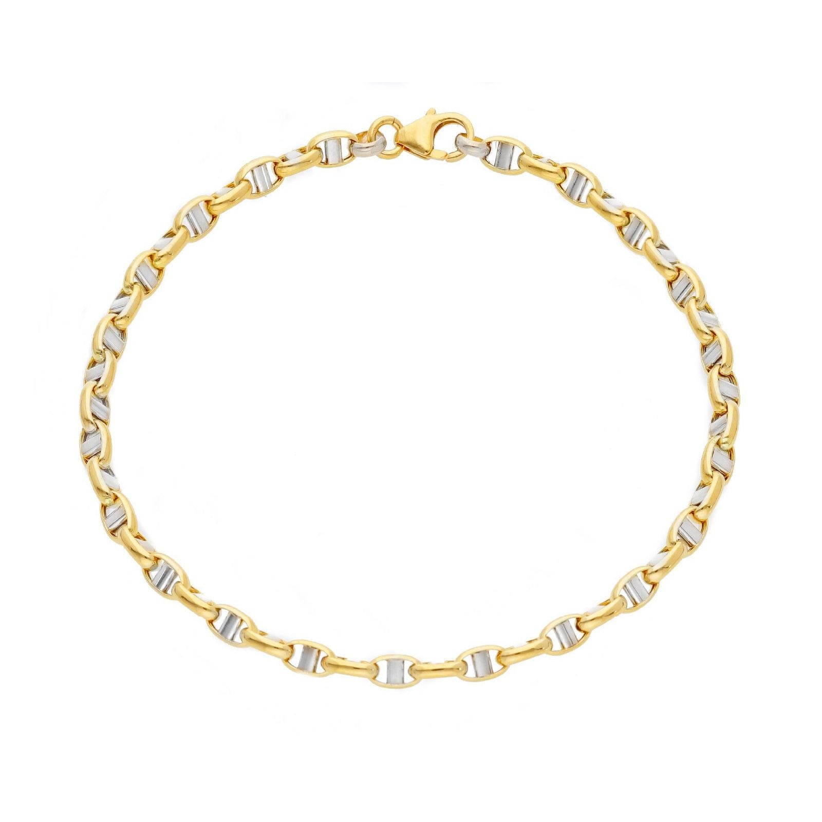 Bracciale uomo JOY Gioielli Oro in oro giallo e bianco maglie bicolor ovali VTS140GB21-1