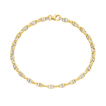 Bracciale uomo JOY Gioielli Oro in oro giallo e bianco maglie bicolor ovali VTS140GB21-1
