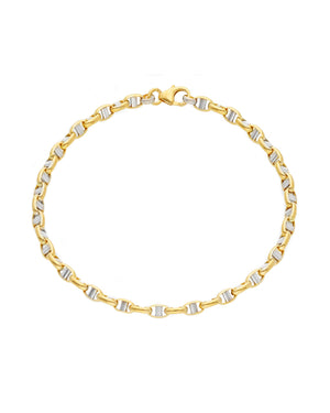 Bracciale catena da uomo JOY Gioielli Oro in oro bianco e giallo 18kt con maglie ovali bicolor VTS140GB21