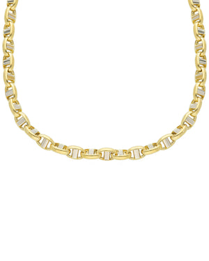 Collana catena da uomo JOY Gioielli Oro in oro bianco e giallo 18kt con maglie ovali bicolor VTS170GB60