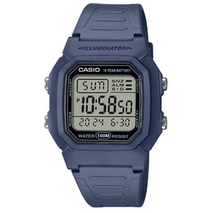 Orologio digitale unisex della collezione Casio Timeless con cassa 36mm e cinturino in resina di colore blu W-800H-2AVES