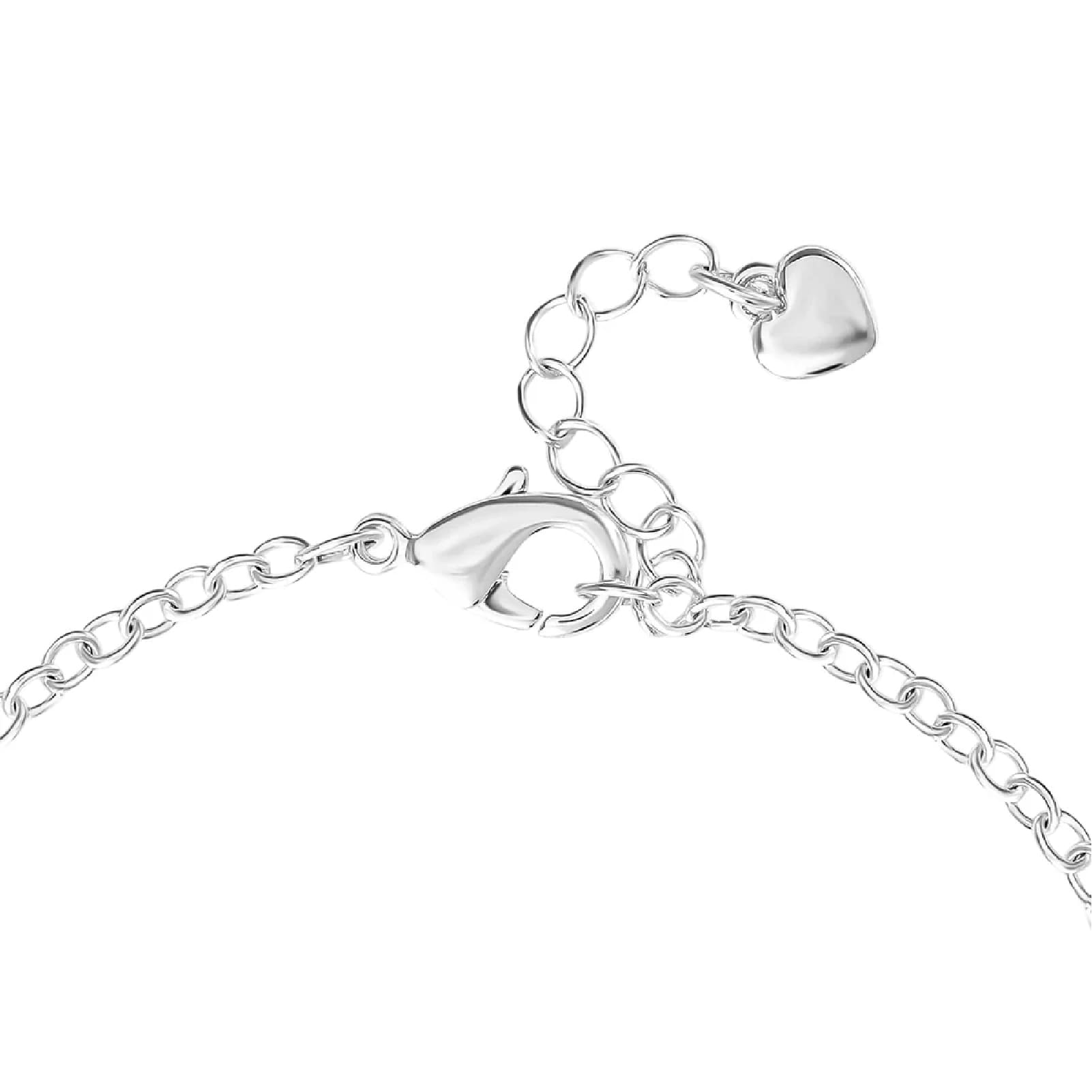 Bracciale Catena Disney Stitch ottone argento scritta ohana 20,5 cm