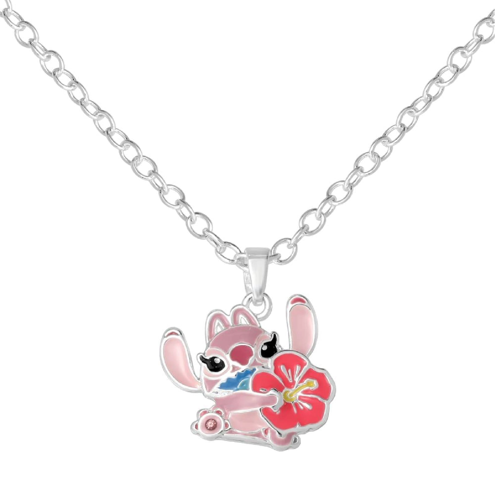 Collana catena Disney Angel Hibiscus in ottone argento smalto MISURA UNICA