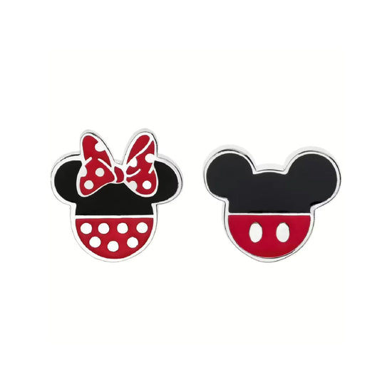 Orecchini lobo Disney Mickey Minnie in ottone e smalto MISURA UNICA
