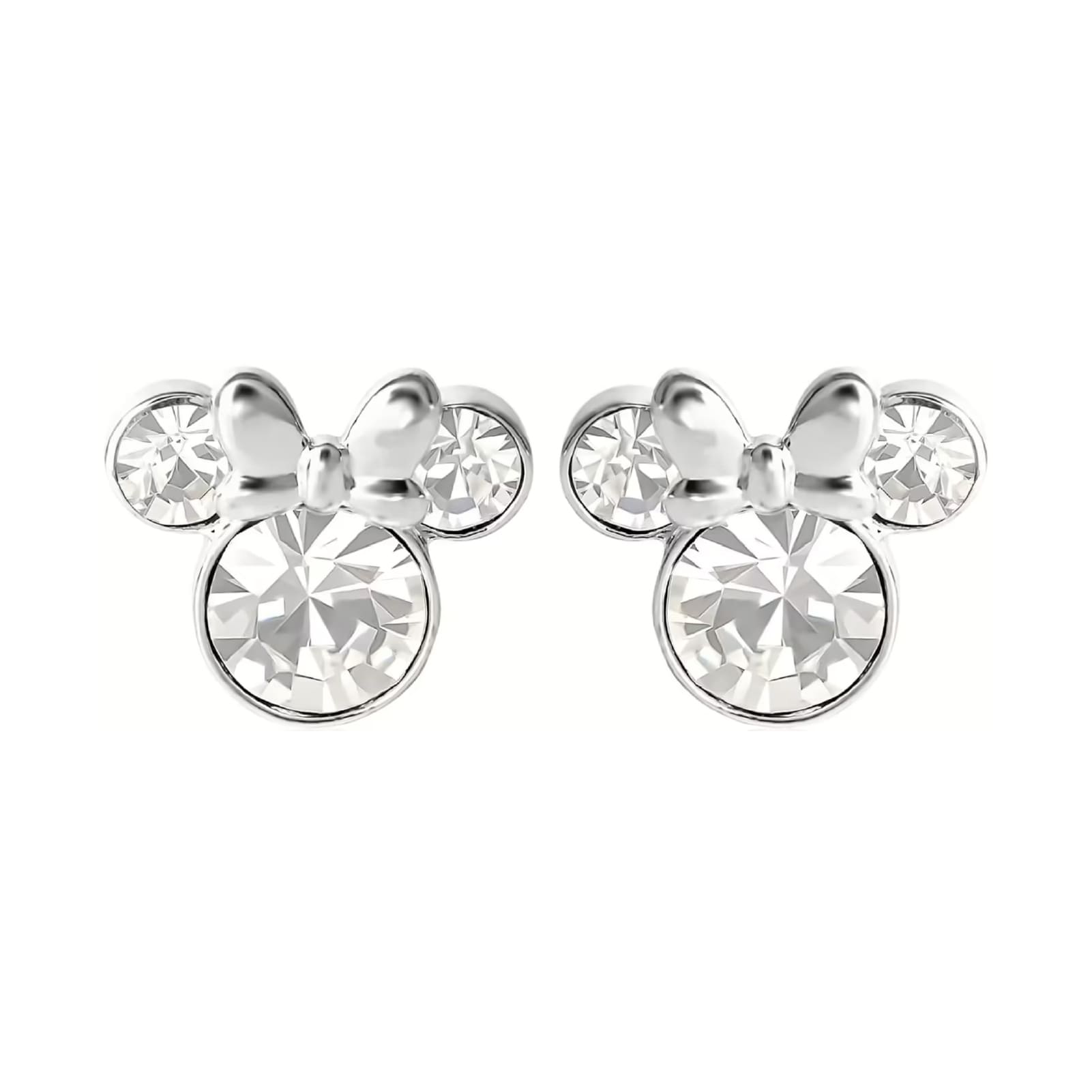 Orecchini lobo Disney Minnie ottone argento cristalli bianco MISURA UNICA