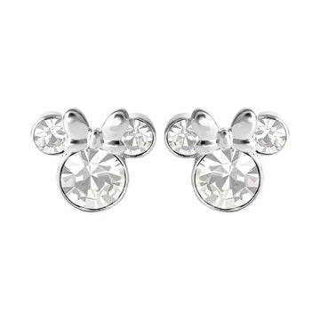 Orecchini lobo Disney Minnie ottone argento cristalli bianco MISURA UNICA
