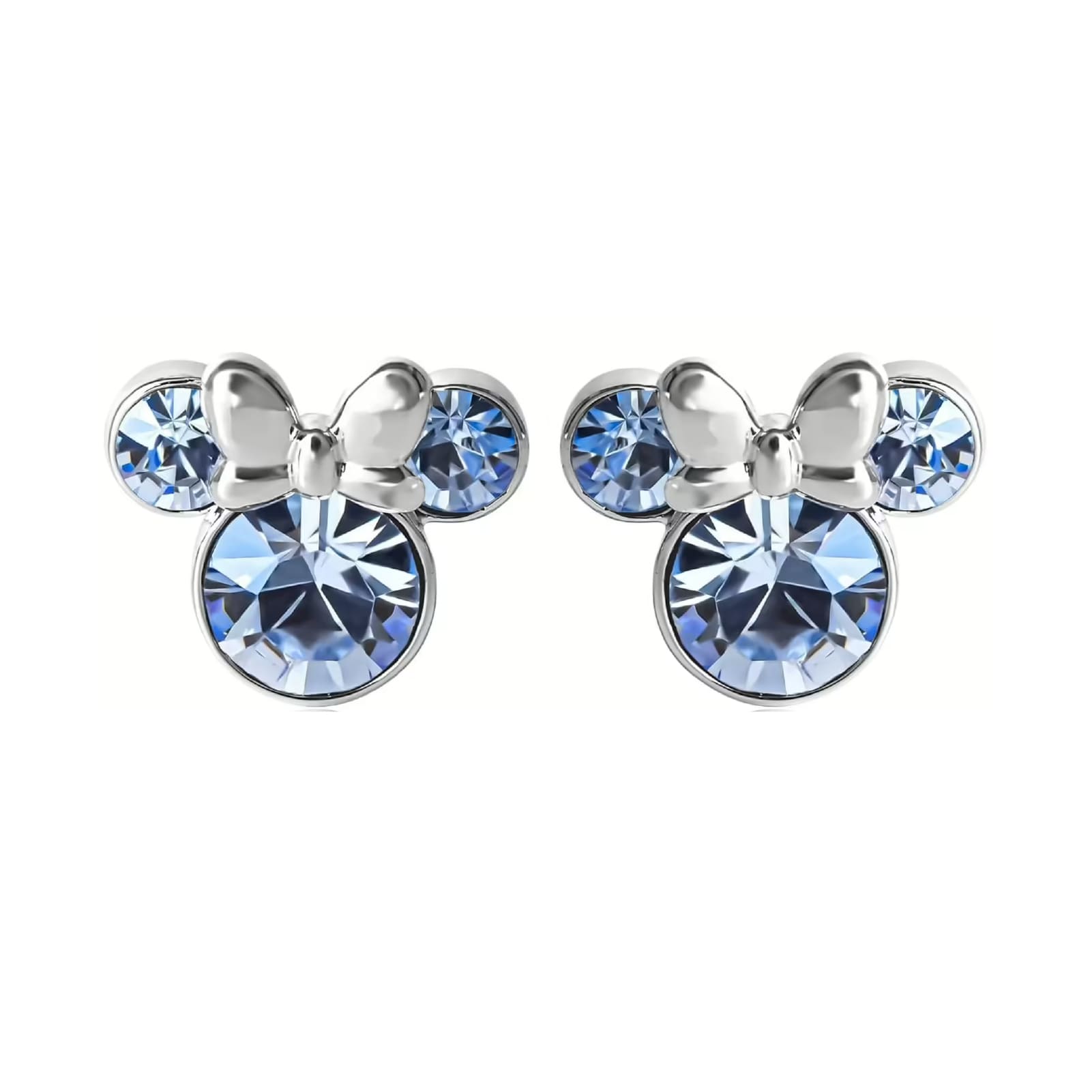 Orecchini lobo Disney Minnie ottone argento cristalli blu MISURA UNICA