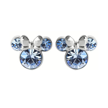 Orecchini lobo Disney Minnie ottone argento cristalli blu MISURA UNICA