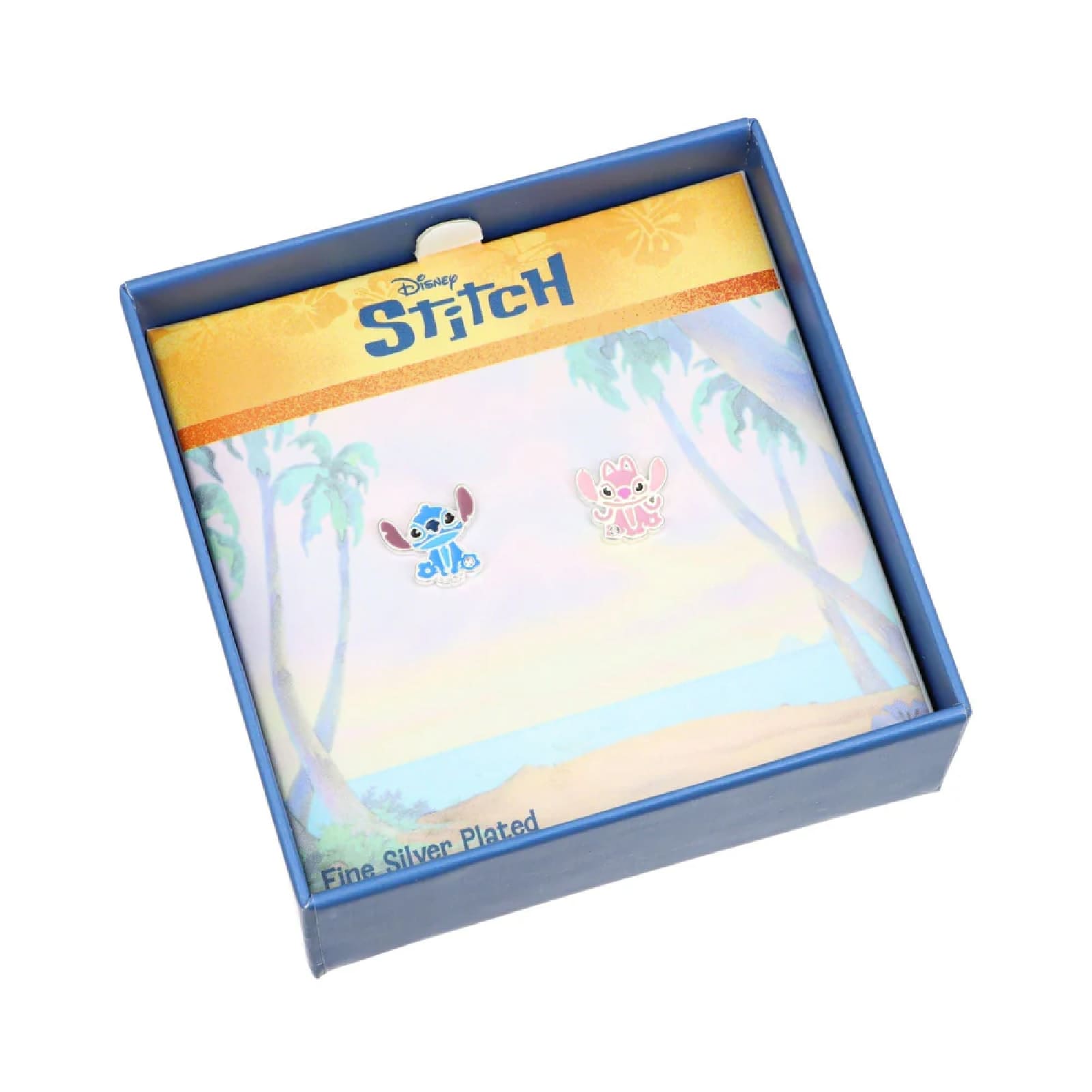 Orecchini lobo Disney Stitch & Angel ottone argento smalto MISURA UNICA