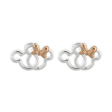 Orecchini lobo Disney Mickey e Minnie in ottone argento MISURA UNICA