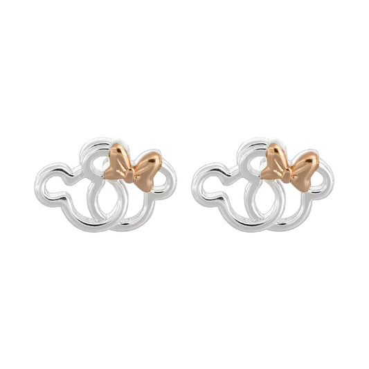 Orecchini lobo Disney Mickey e Minnie in ottone argento MISURA UNICA
