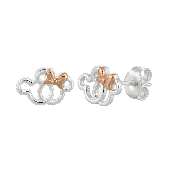 Orecchini lobo Disney Mickey e Minnie in ottone argento MISURA UNICA