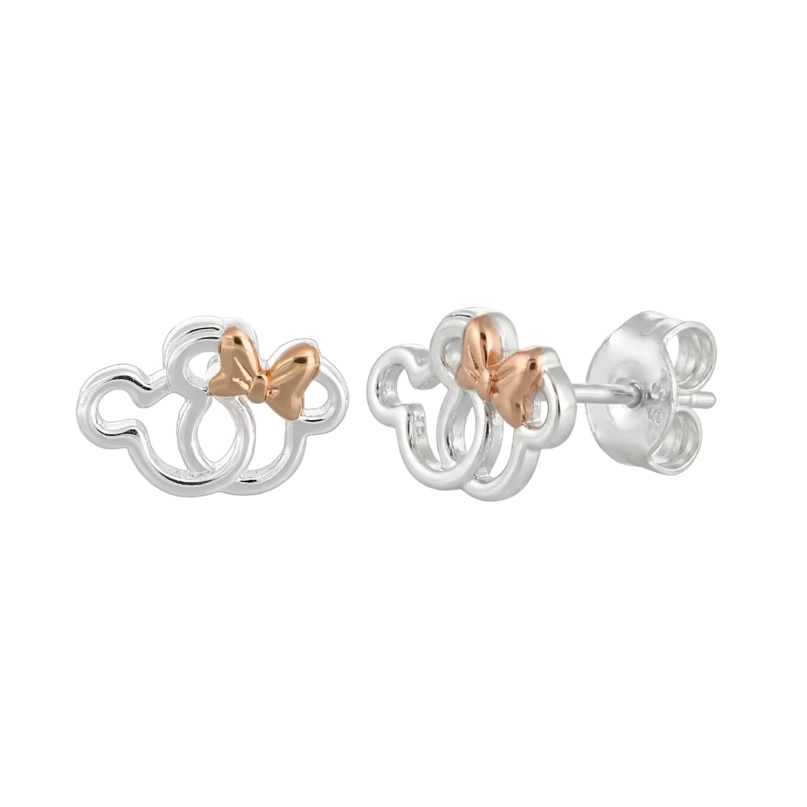Orecchini lobo Disney Mickey e Minnie in ottone argento MISURA UNICA
