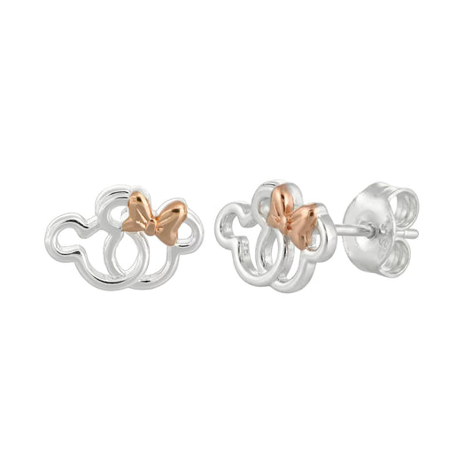 Orecchini lobo Disney Mickey e Minnie in ottone argento MISURA UNICA