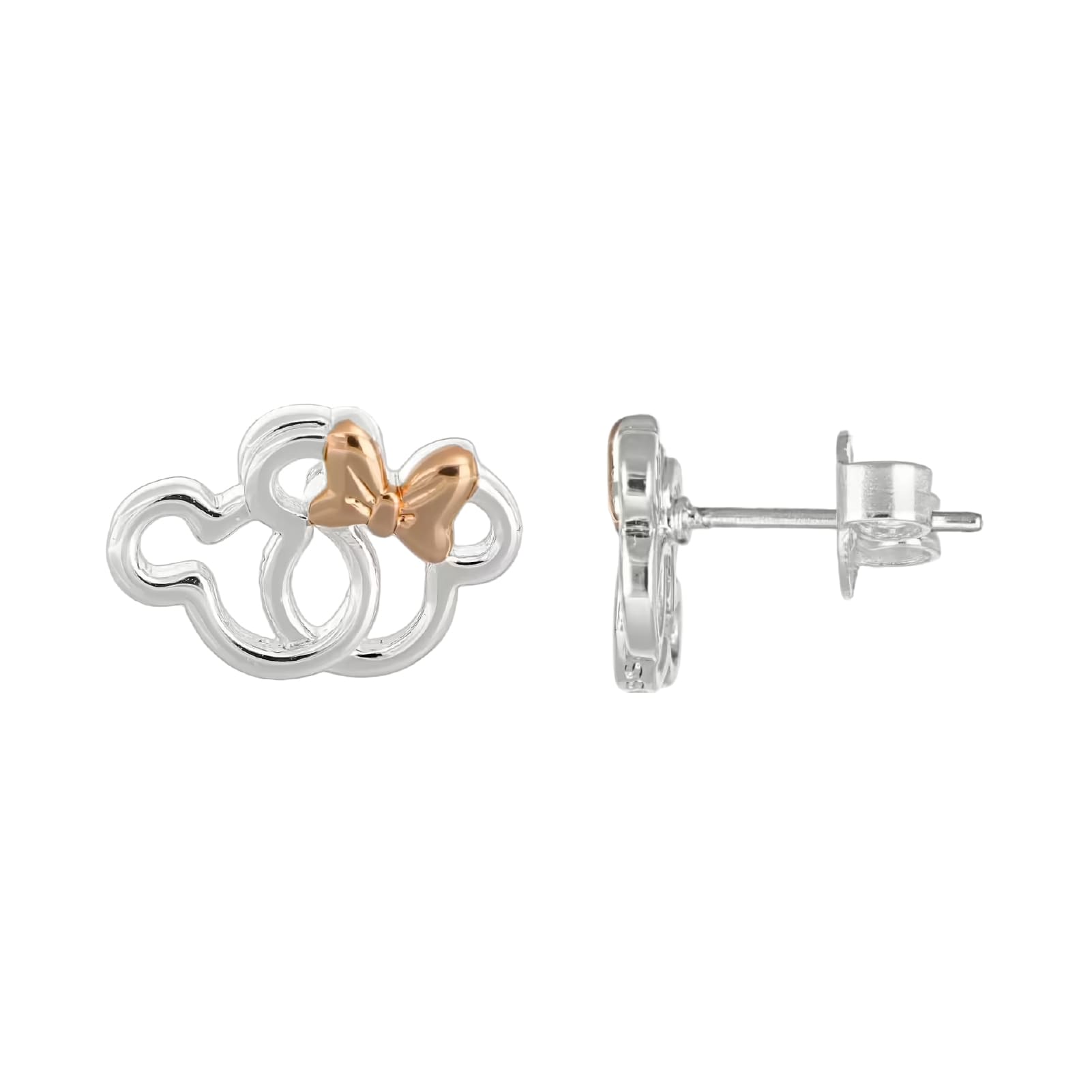 Orecchini lobo Disney Mickey e Minnie in ottone argento MISURA UNICA