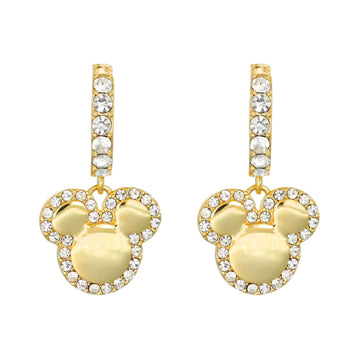 Orecchini pendenti Disney Minnie in ottone oro cristalli MISURA UNICA