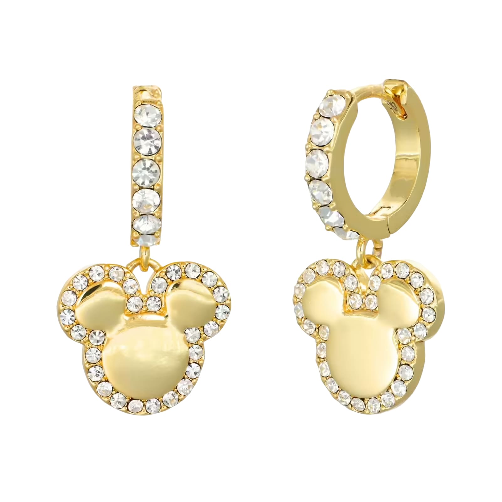 Orecchini pendenti Disney Minnie in ottone oro cristalli MISURA UNICA