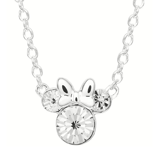 Collana catena Disney Minnie ottone argento cristalli bianco MISURA UNICA