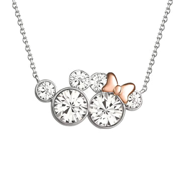 Collana catena Disney Mickey Minnie ottone argento cristalli MISURA UNICA
