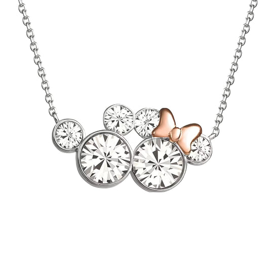 Collana catena Disney Mickey Minnie ottone argento cristalli MISURA UNICA