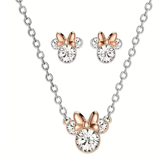 Set collana e orecchini Disney Minnie in ottone argento MISURA UNICA