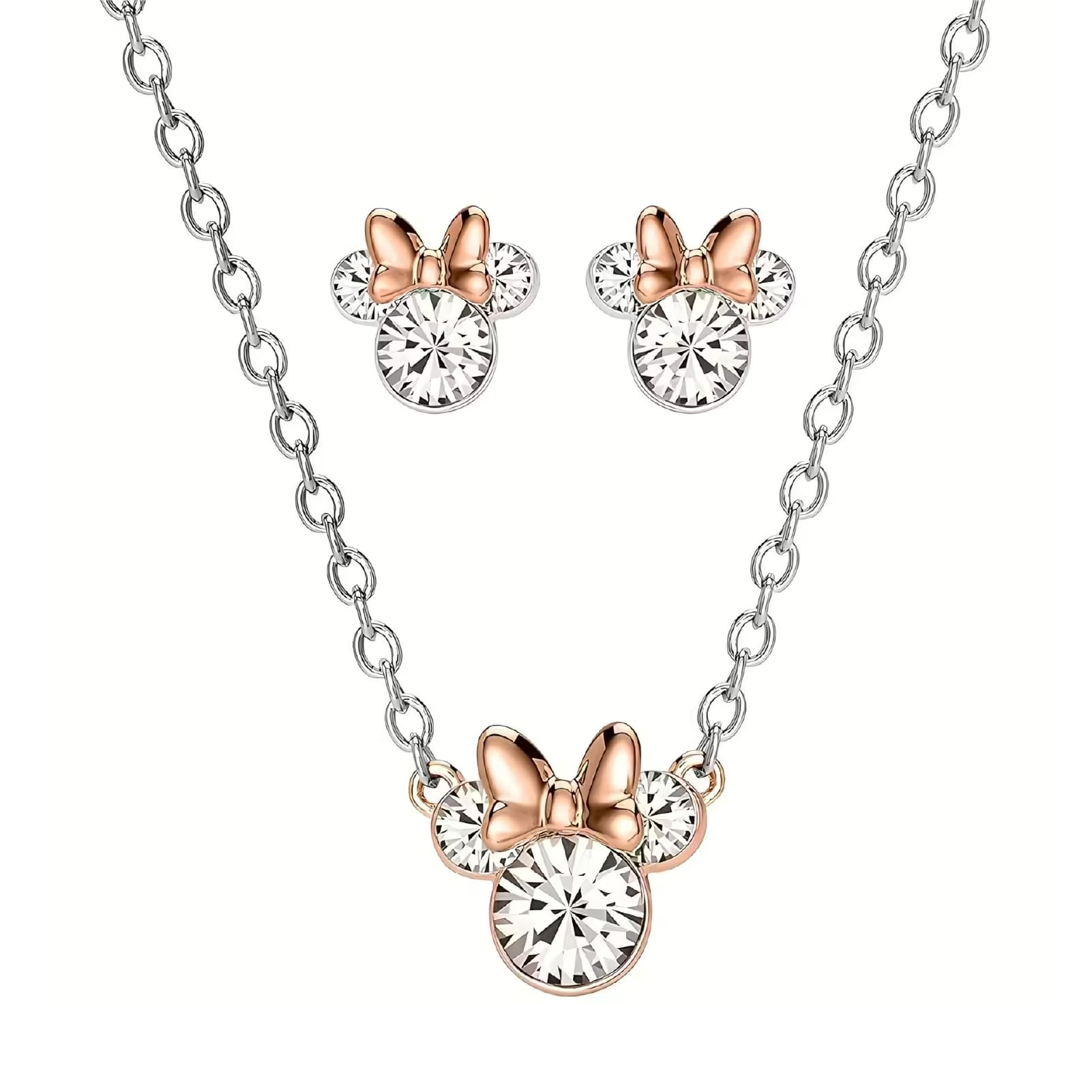 Set collana e orecchini Disney Minnie in ottone argento MISURA UNICA