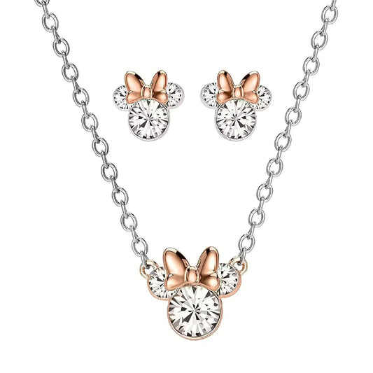 Set collana e orecchini Disney Minnie in ottone argento MISURA UNICA
