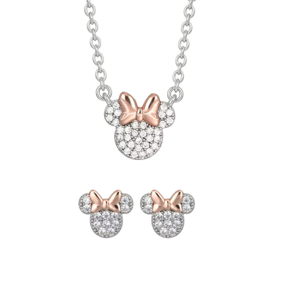 Set collana e orecchini Disney Minnie in ottone argento MISURA UNICA