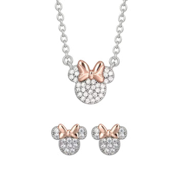 Set collana e orecchini Disney Minnie in ottone argento MISURA UNICA
