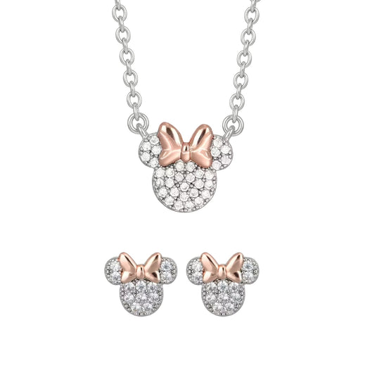Set collana e orecchini Disney Minnie in ottone argento MISURA UNICA