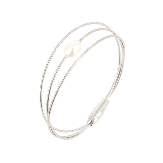 Bracciale donna Pesavento DNA Perla in argento con tre fili e perla barocca WDNAB402-1