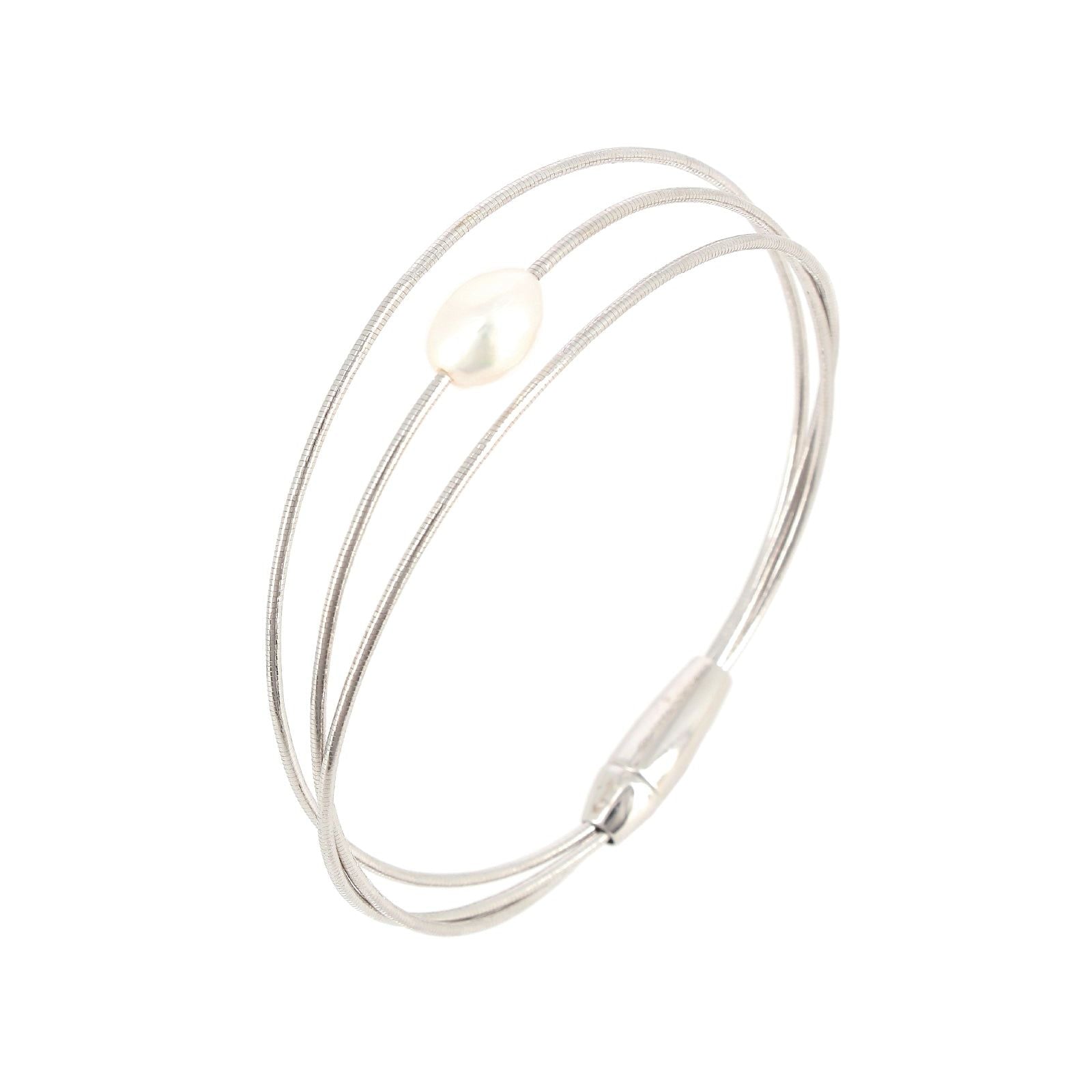 Bracciale donna Pesavento DNA Perla in argento con tre fili e perla barocca WDNAB402-1