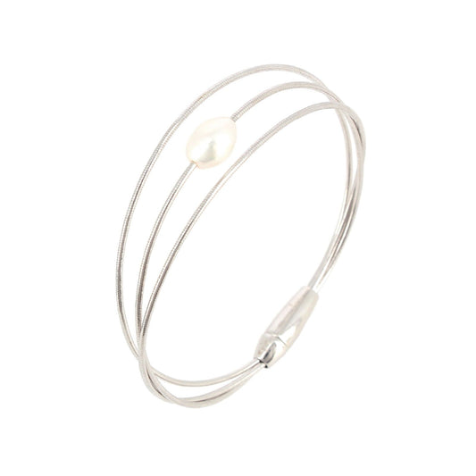 Bracciale donna Pesavento DNA Perla in argento con tre fili e perla barocca WDNAB402-1