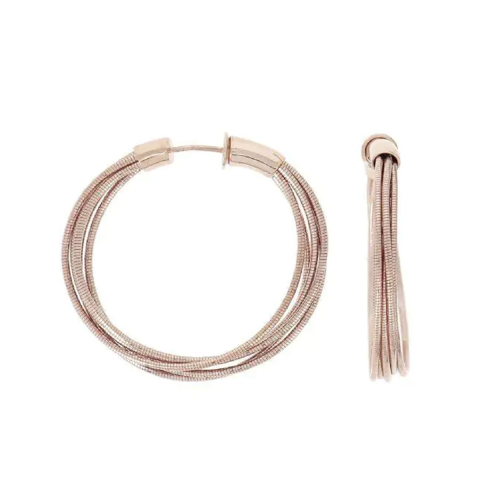 Orecchini cerchio donna Pesavento DNA Spring in argento rosé e fili flessibili WDNAO099-1