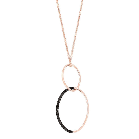 Collana donna Pesavento Polvere Di Sogni in argento rosé ciondolo di polvere nera WPLVE2659-1