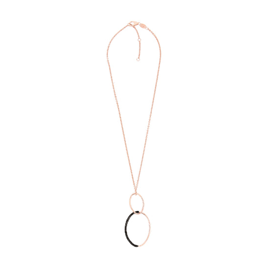 Collana donna Pesavento Polvere Di Sogni in argento rosé ciondolo di polvere nera WPLVE2659