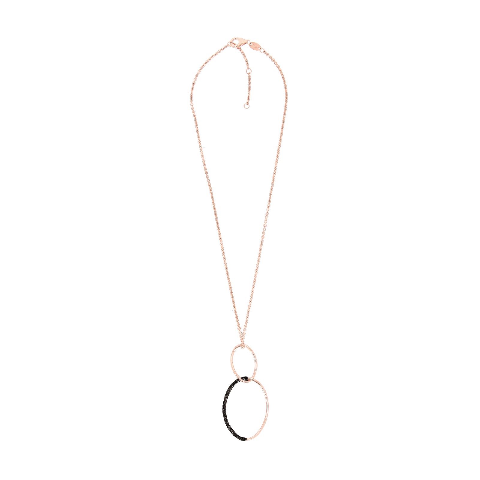 Collana donna Pesavento Polvere Di Sogni in argento rosé ciondolo di polvere nera WPLVE2659