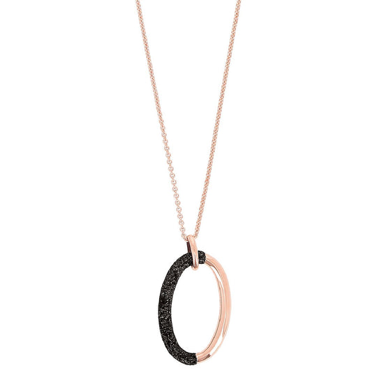 Collana donna Pesavento Polvere Di Sogni argento rosé ciondolo ovale nero WPLVE2731-1