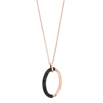 Collana donna Pesavento Polvere Di Sogni argento rosé ciondolo ovale nero WPLVE2731-1
