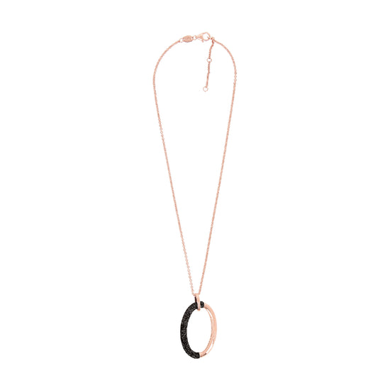 Collana donna Pesavento Polvere Di Sogni argento rosé ciondolo ovale nero WPLVE2731