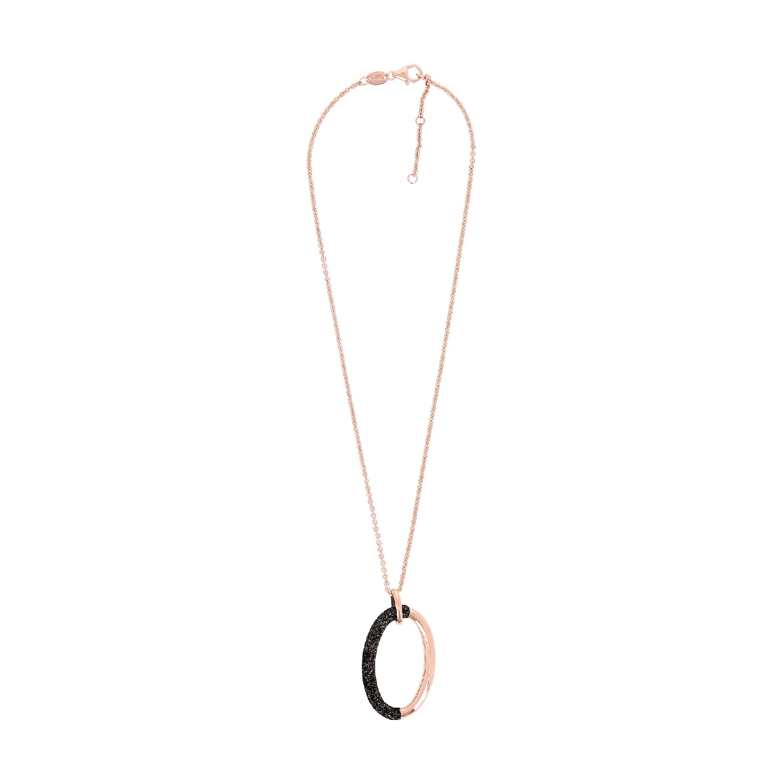 Collana donna Pesavento Polvere Di Sogni argento rosé ciondolo ovale nero WPLVE2731