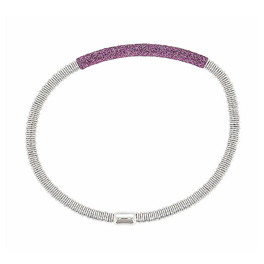 Bracciale elastico donna Pesavento Colori Del Mondo argento polvere viola Provenza WPSCB151-1
