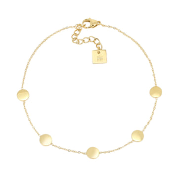 Cavigliera ZAG Bijoux in acciaio rodiato con 5 cerchietti