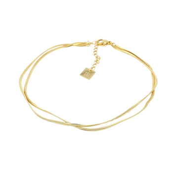 Cavigliera ZAG Bijoux acciaio dorato con doppia catena