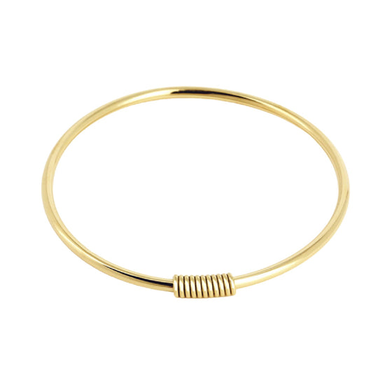 Bracciale rigido ZAG Bijoux in acciaio dorato con decoro diametro 5,8 cm