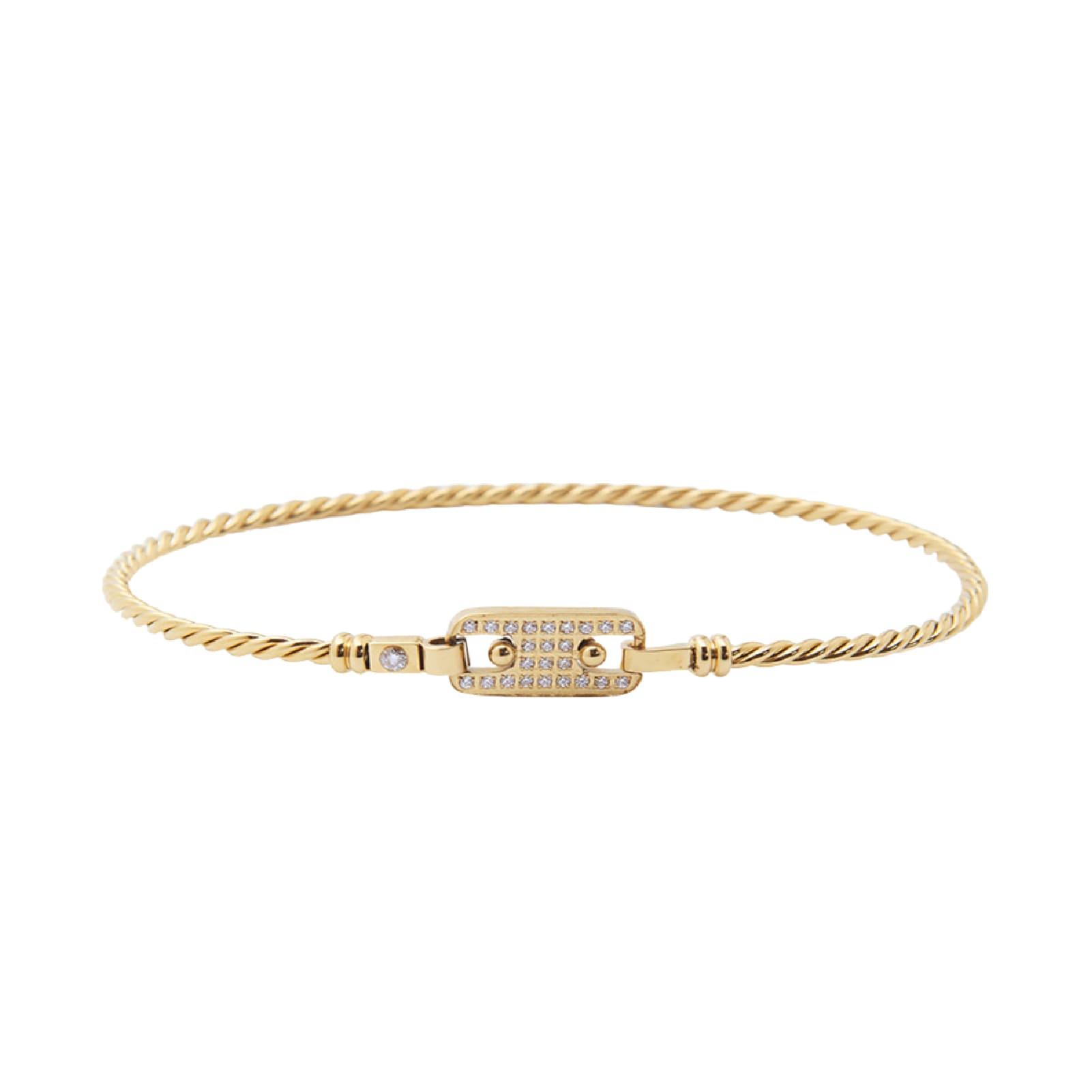 Bracciale rigido da donna ZAG Bijoux in acciaio dorato Rigido